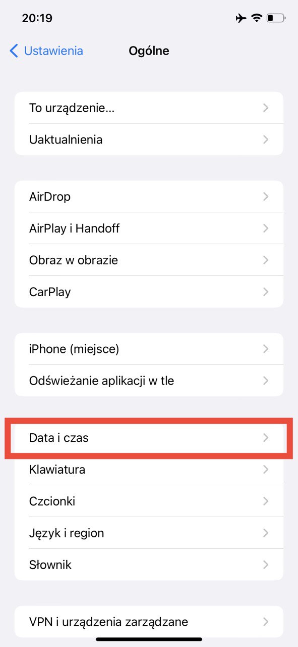 Sprawdź ustawienia daty i czasu telefonu