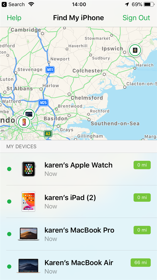 znajdź iphone ios 12
