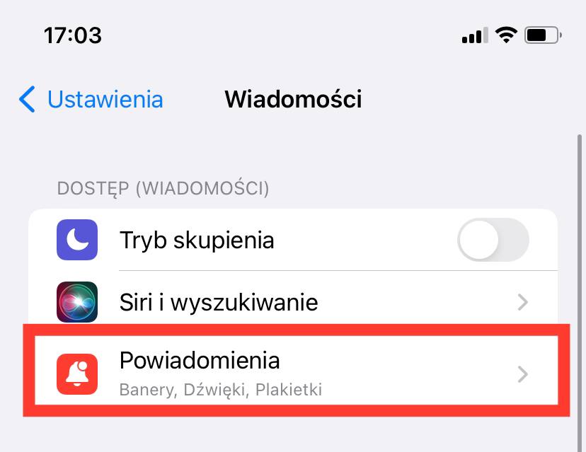 Ukryj na ekranie blokady wiadomości
