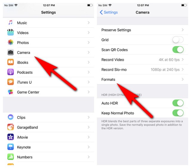 Jak zmienić domyślne formaty obrazu i wideo w systemie iOS 11