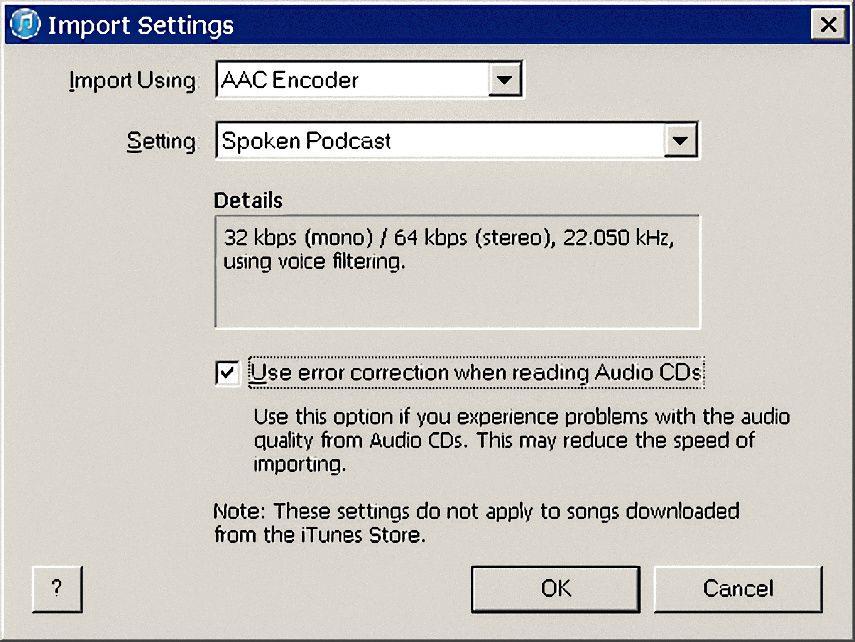 Najlepsze ustawienia ripowania w iTunes do przesyłania książek audio CD
